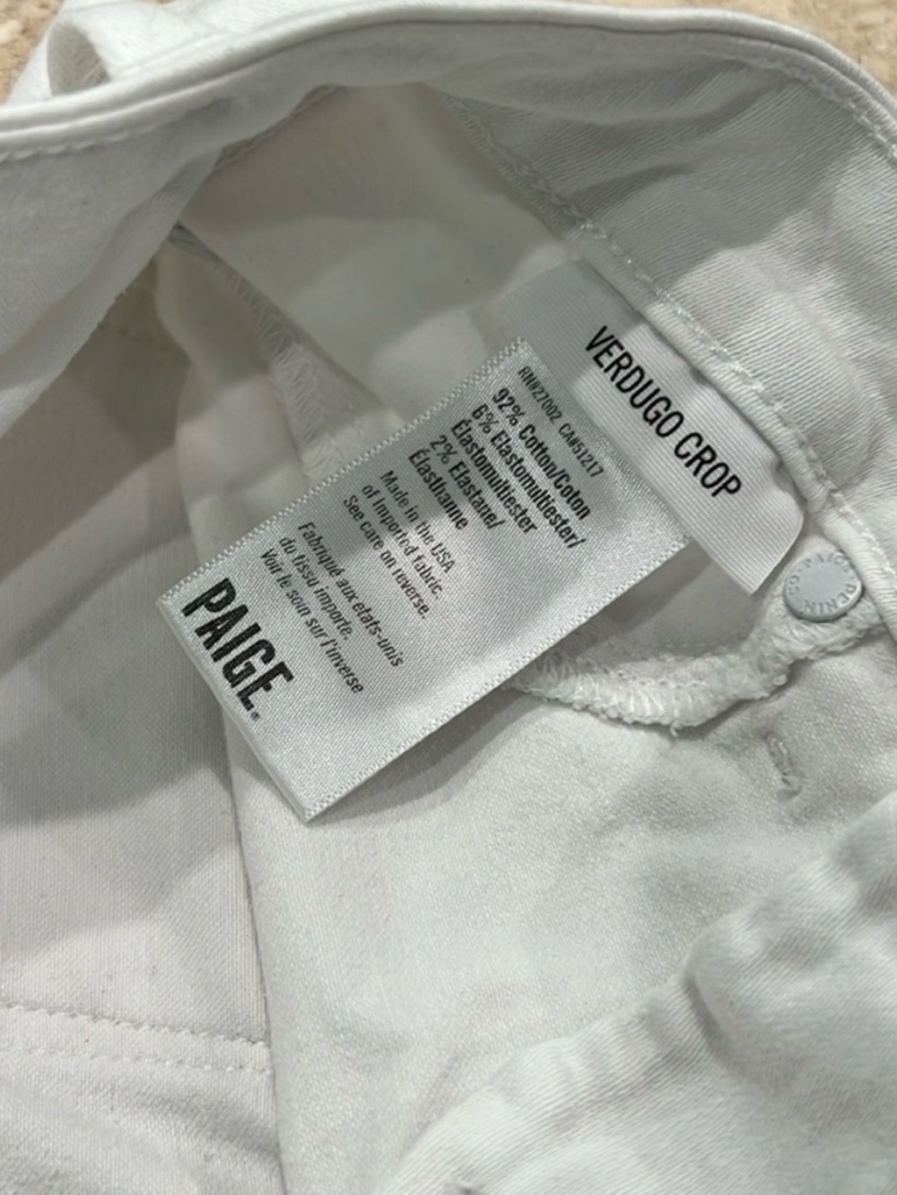 ✨ PAIGE Verdugo Crop White Skinny Jeans – Size 25 ✨ - Picture 7 of 9